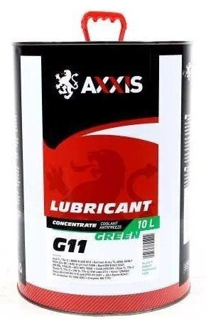 Антифриз <AXXIS> GREEN концентрат G11 (-80C) (Каністра 10л)